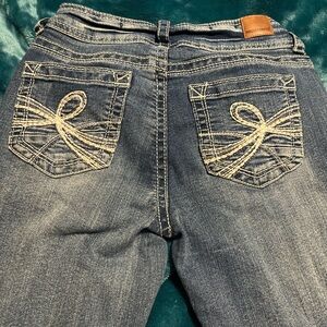 Wallflower Women's Boot Cut Jeans with Embroidered Pockets